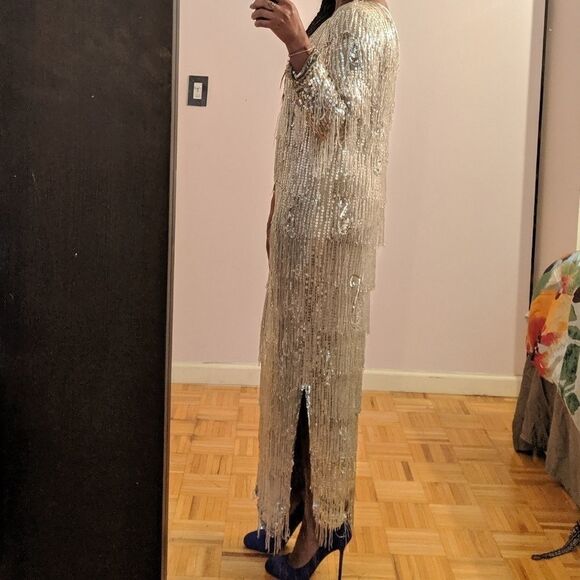 Vintage beaded dress (pics on body) with - Picture 7 of 9